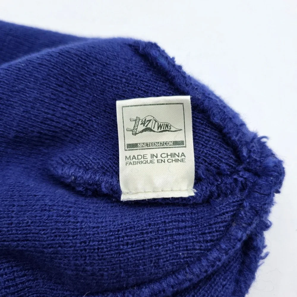 47 Brand Chicago Cubs MLB Kids Blue Knit Beanie Hat Stripe Embroidered Logo